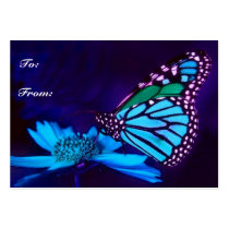Butterfly in Blue Light Gift Tag business cards by elenaind Butterfly in Blue Light Gift Tag business cards