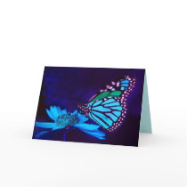 Butterfly in Blue Light Love Card by elenaind Butterfly in Blue Light Love Card