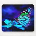 Butterfly in Blue Light Mousepad