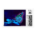 Butterfly in Blue Light Stamp