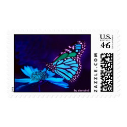 Butterfly in Blue Light Stamp stamp