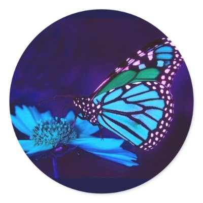 Butterfly in Blue Light Sticker by elenaind