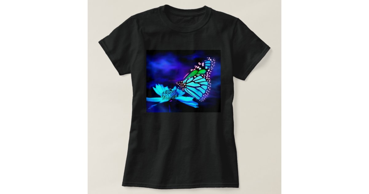Butterfly in Blue Light TShirt Zazzle