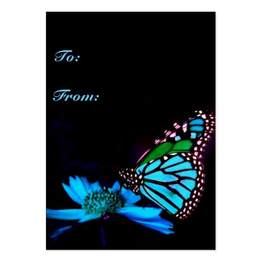 Butterfly in Blue Light -Vertical Gift Tag Business Cards