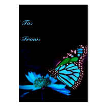 Butterfly in Blue Light -Vertical Gift Tag business cards by elenaind Butterfly in Blue Light -Vertical Gift Tag business cards