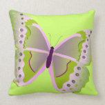 Butterfly in Pink and Green American MoJo Pillows