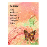 BUTTERFLY IN PINK FUCHSIA GOLD SPARKLES BUSINESS CARD