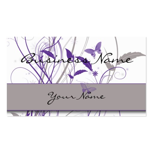 Butterfly in Purple and Grey Business Card