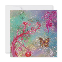 BUTTERFLY IN SPARKLES 2 bright blue green red invitations by bulgan_lumini BUTTERFLY IN SPARKLES 2 bright blue green red invitations