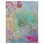 BUTTERFLY IN SPARKLES , blue green pink red Letterhead Template