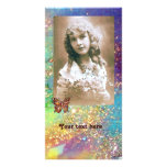 BUTTERFLY IN SPARKLES bright purple pink blue gold Photo Card Template