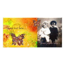 BUTTERFLY IN SPARKLES PHOTO CARD TEMPLATE