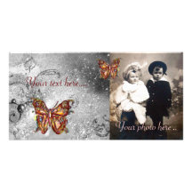 BUTTERFLY IN SPARKLES PHOTO CARD TEMPLATE