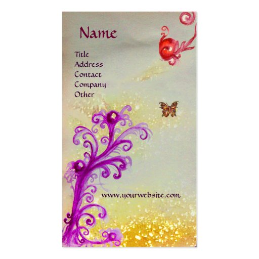 BUTTERFLY IN SPARKLES SILVER PLATINUM MONOGRAM BUSINESS CARDS (front side)