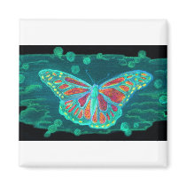 Butterfly in the Sky Refrigerator Magnets