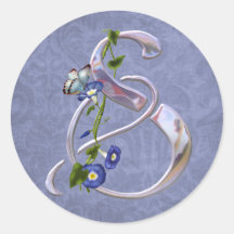 Butterfly Initial S Sticker