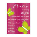 Butterfly Invitation [lime + purple] postcards