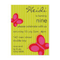 Butterfly Invitation [red + lime] postcards