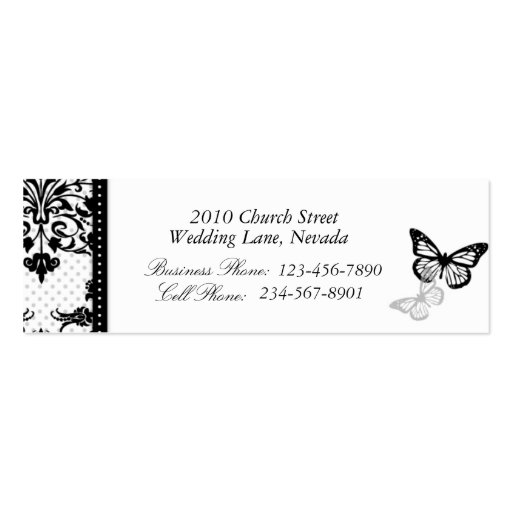 Butterfly Kisses Bold Skinny Business Card (back side)