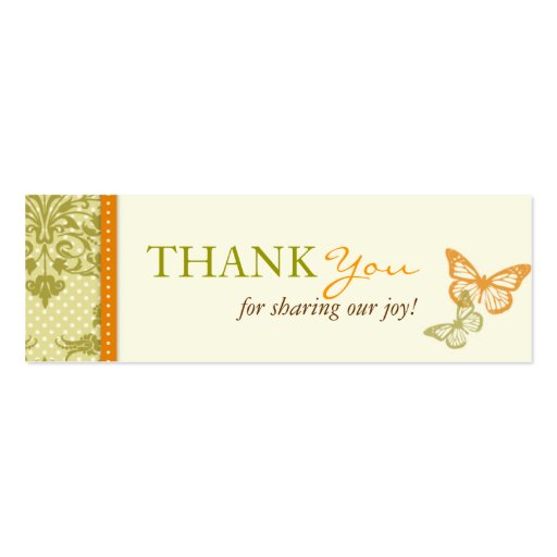 Butterfly Kisses Charming TY Skinny Card Business Cards (front side)