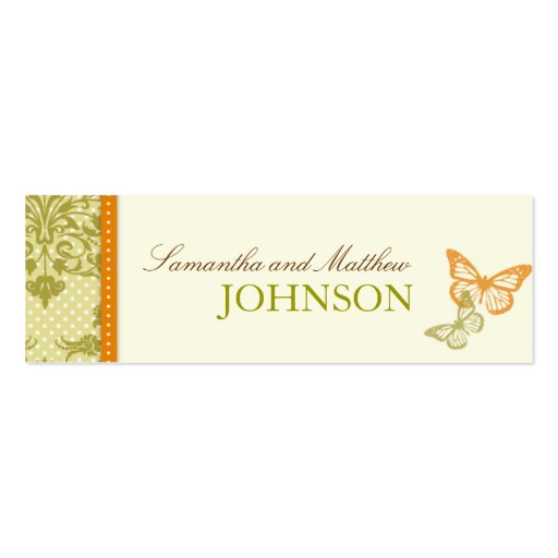 Butterfly Kisses Charming TY Skinny Card Business Cards (back side)