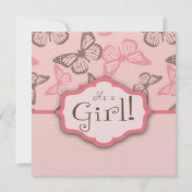 Butterfly Kisses Invitation Square