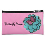 Butterfly Kisses Medium Suede Cosmetic Bag