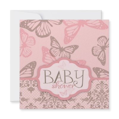 Butterfly Kisses Petal Invitation Square invitation