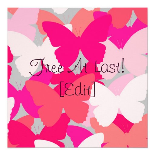 Butterfly Kisses - Pink Greeting Card / Invitation