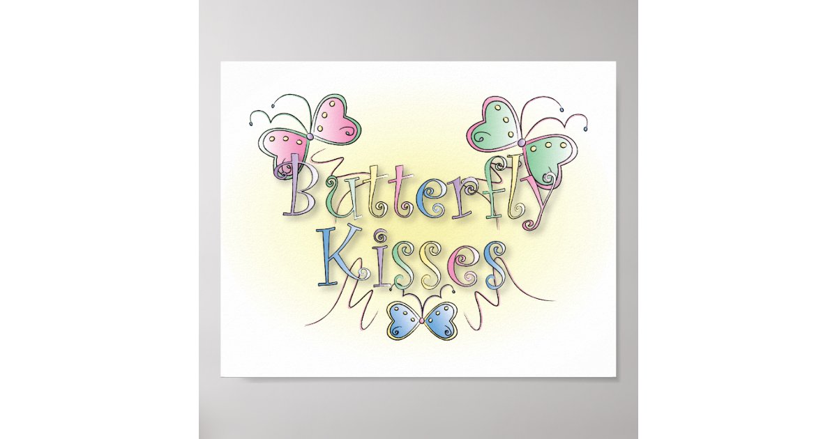 Butterfly Kisses Wall Art Poster Zazzle