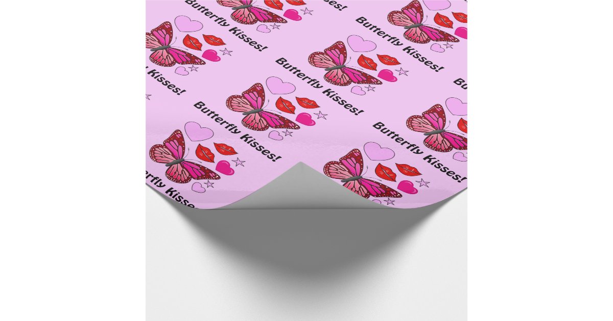 Butterfly Kisses Wrapping Paper Zazzle 1662