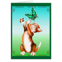Butterfly Kitten Card by Lotacats Butterfly Kitten Card