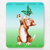 Butterfly Kitten Mousepad by MoreCats Butterfly Kitten Mousepad