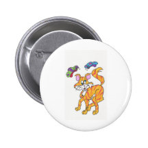 Butterfly Kitty Pinback Buttons