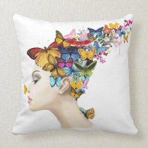 Butterfly Lady Pillow pillows