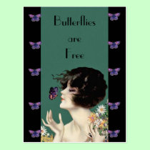 Butterfly Lady Postcard postcards