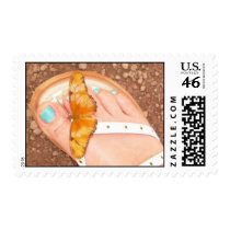 Butterfly lands on feet Postage postage by FLOWGEEZ Butterfly lands on feet Postage postage