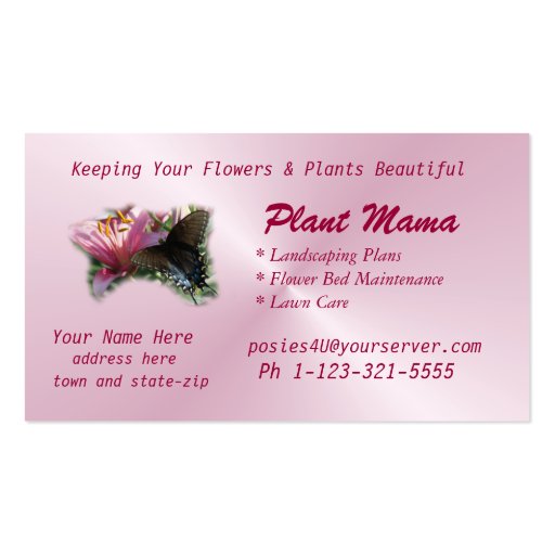 Butterfly & Lily Business Card- customize
