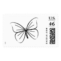 Butterfly Line Drawing postage
