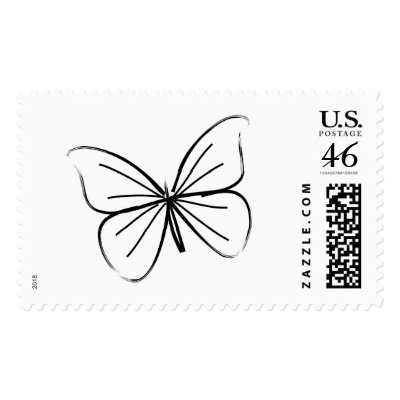 Butterfly Line Drawing Stamps by White_Wedding