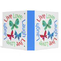 Butterfly - Live Love Laugh 3 Ring Binder