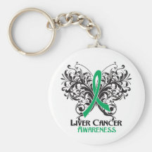 Butterfly Liver Cancer Awareness Key Chains