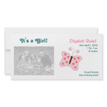 Butterfly Love Baby Announcement Photo Cards