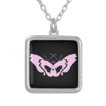 Butterfly love evolution pink personalized necklace