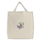 basic_tote_bag - Delightful embroidered flowers and butterflies in pastal colors on gifts and apparel: Sizes  Available colors: natural