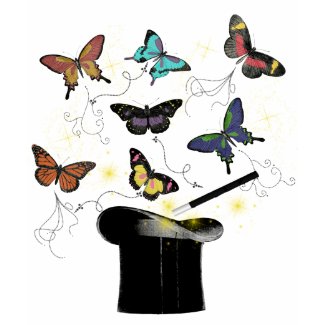 Butterfly Magic Top Hat T Shirt shirt