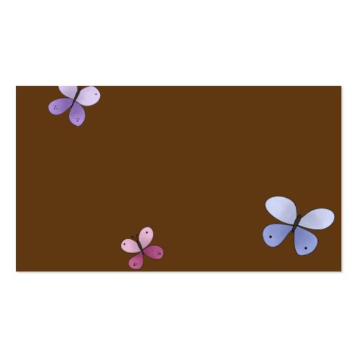 Butterfly Mommy Card Business Card Templates (back side)
