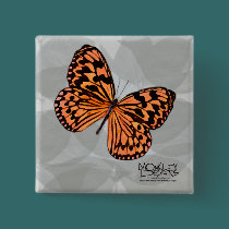 Butterfly - Monarch - Button