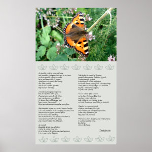 Butterfly Motivational Desiderata Poster print