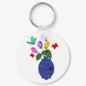 butterfly n dragonfly rose vase key chain keychains